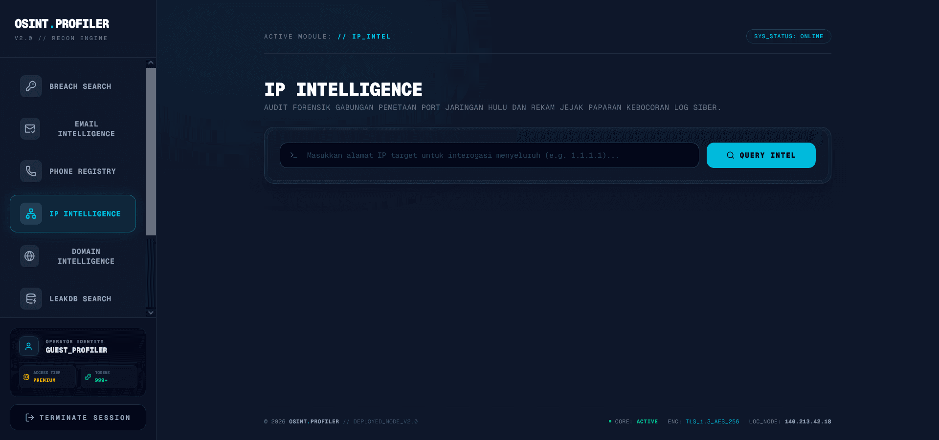 OSINT Profiler - Automated Threat Intelligence & Entity Reconnaissance